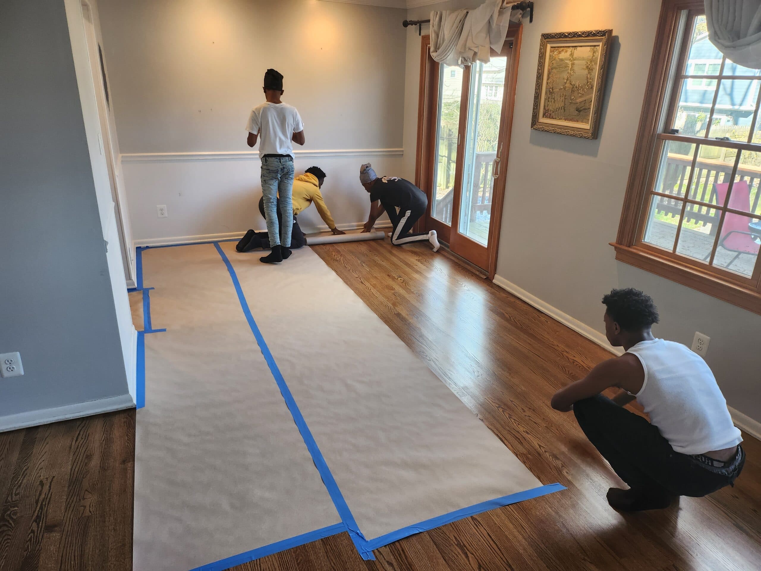More lessons in protective covering before painting.
