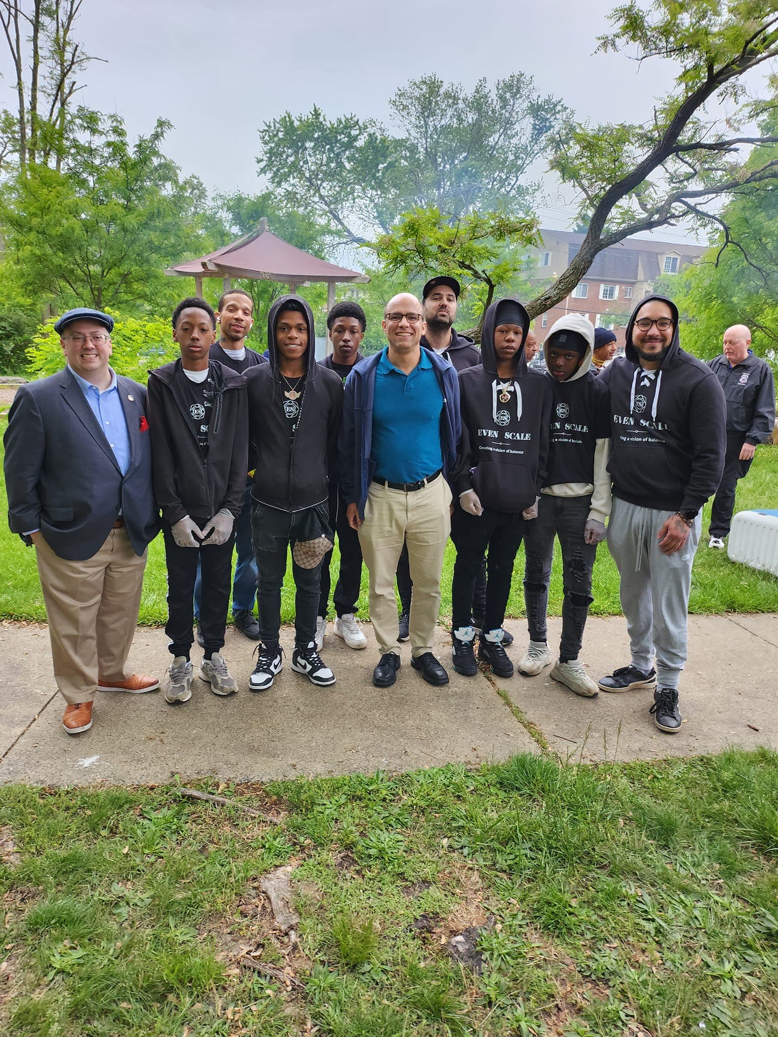 A group photo with the Mayor of Alexandria, Justin Wilson and Councilman, Kirk McPike.