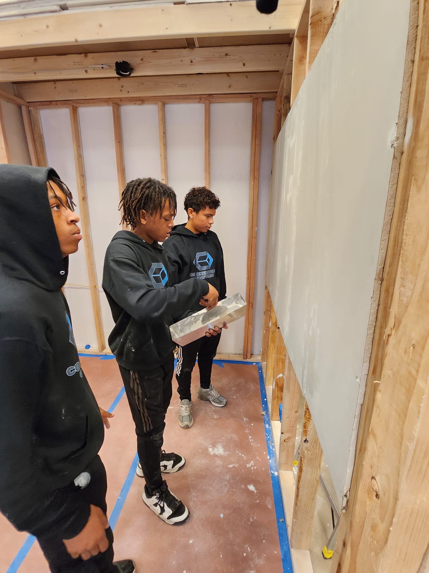 More lessons in plaster application and drywall finishing.